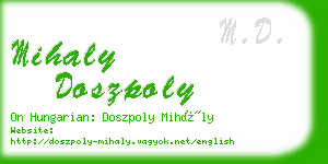 mihaly doszpoly business card